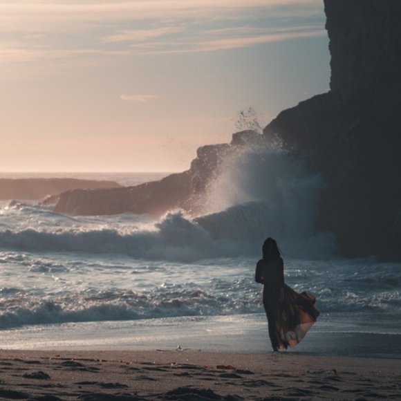 Vintage 1940s Pleated Draped Sheer Wrap Maxi Dress Long Fit & Flare Full Length - Picture 9 of 9